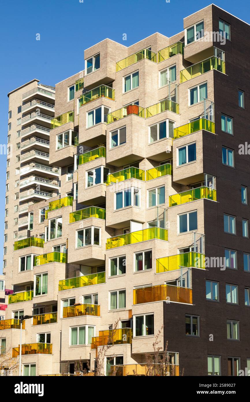 Zuidas con moderni appartamenti di lusso ad Amsterdam. Foto Stock