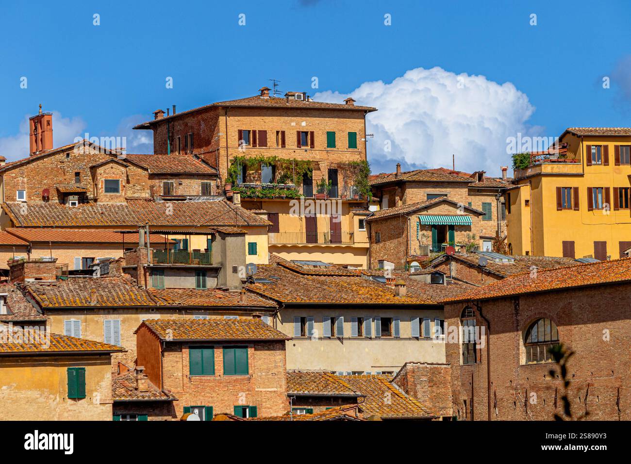 La bellissima e storica città medievale di Siena nella regione Toscana d'Italia Foto Stock