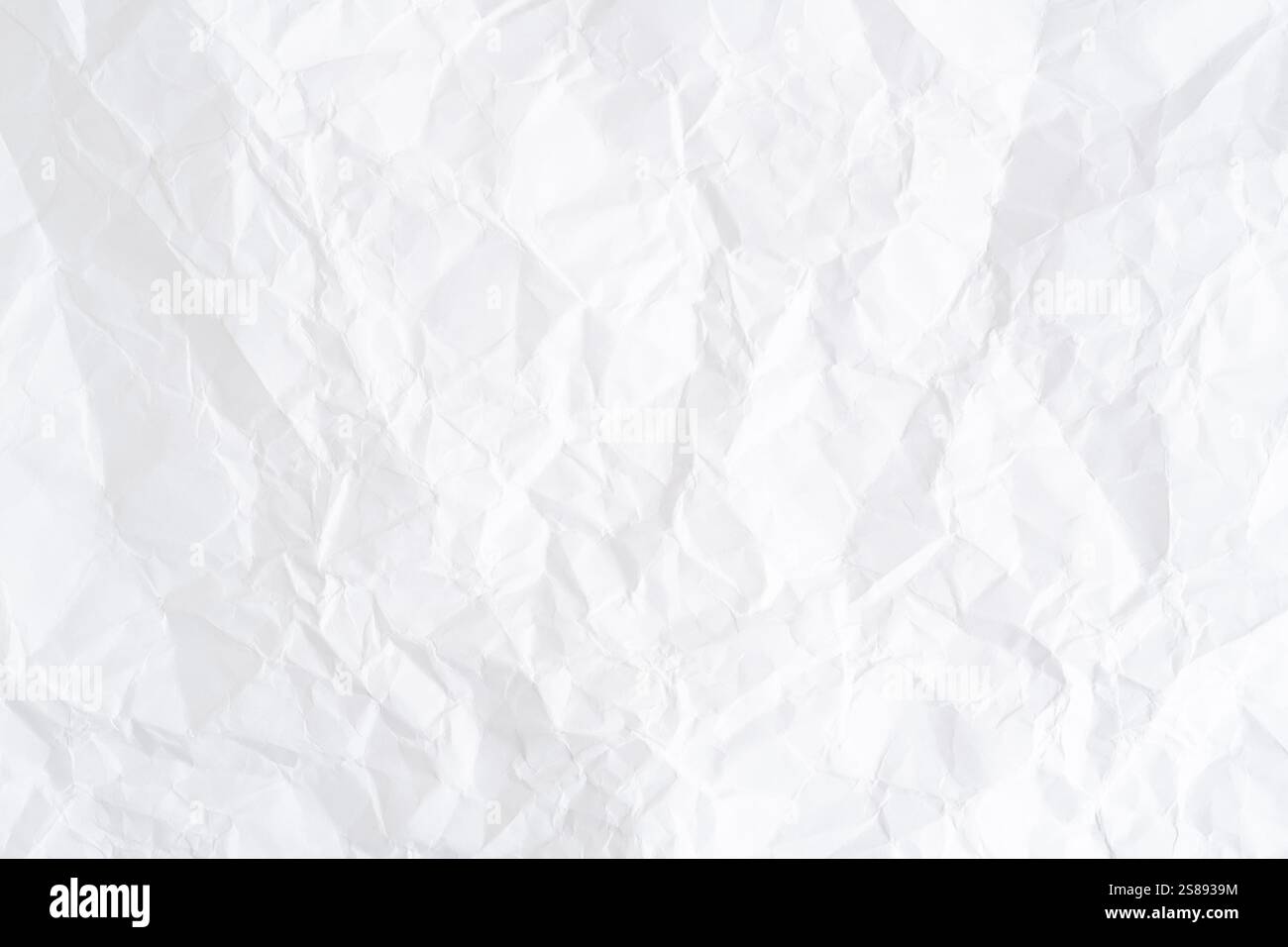 Sfondo bianco con trama di carta arricciata. Sfondo carta arricciata Foto Stock