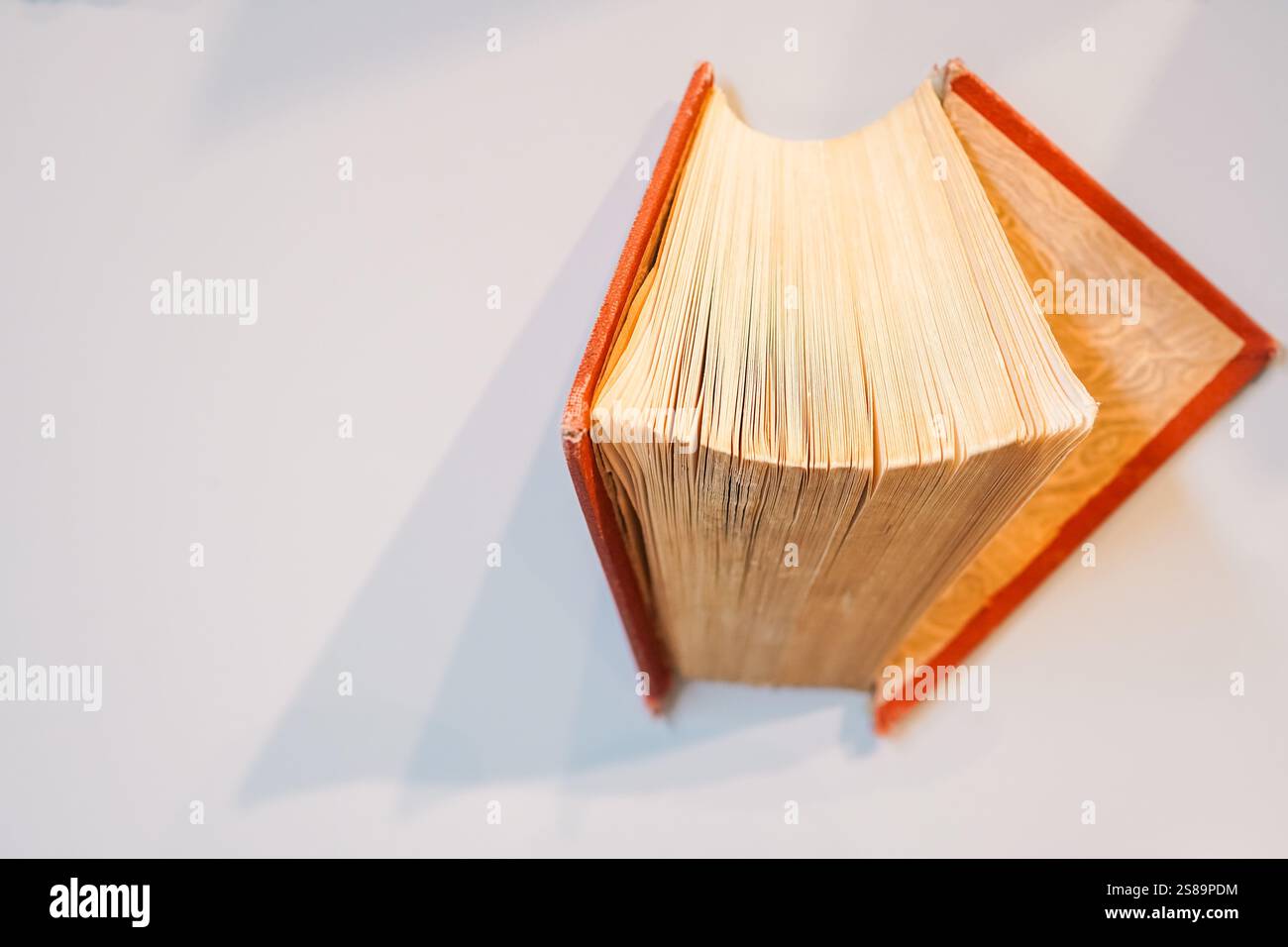 Concetto di libri d'epoca, libri che escono dal muro, spazio copia Foto Stock
