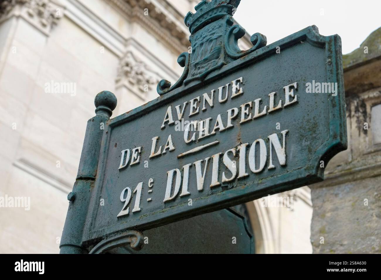 Parigi, Francia. Cartelli stradali in francese Foto Stock