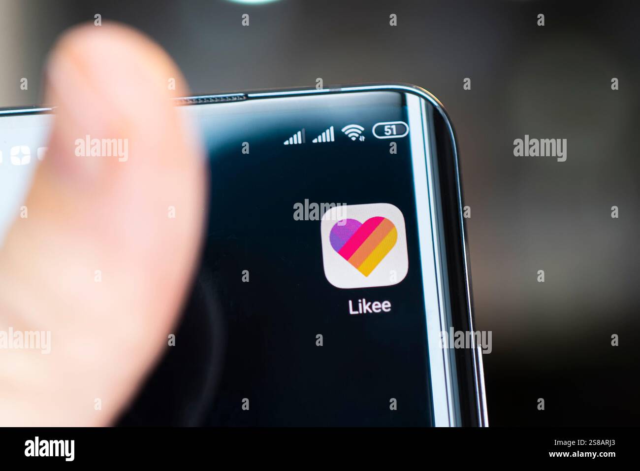 Lokee è un vecchio nome di LIKE, un social network in cui gli utenti possono creare e distribuire brevi video musicali con la possibilità di aggiungere effetti speciali e di aggiungere contenuti Foto Stock