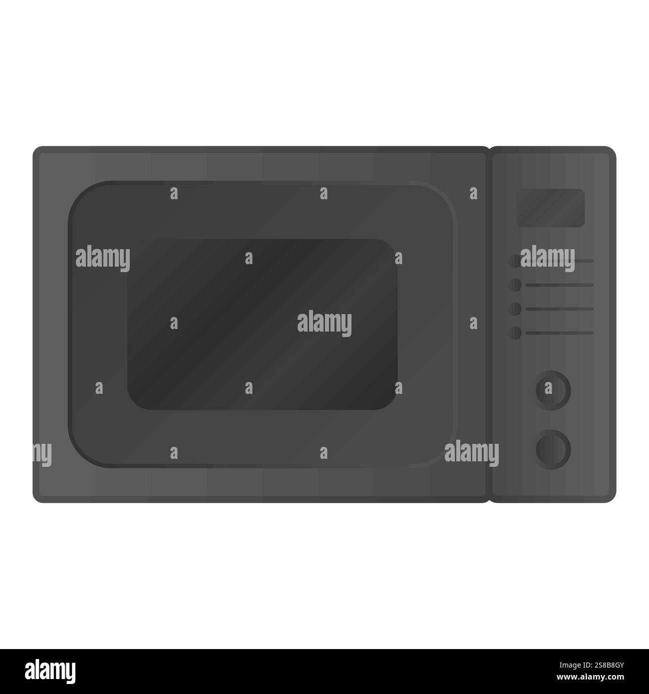 Attrezzatura da cucina per forno Vector. Elementi di apparecchiature elettroniche. Forno nero caldo. Illustrazione Vettoriale