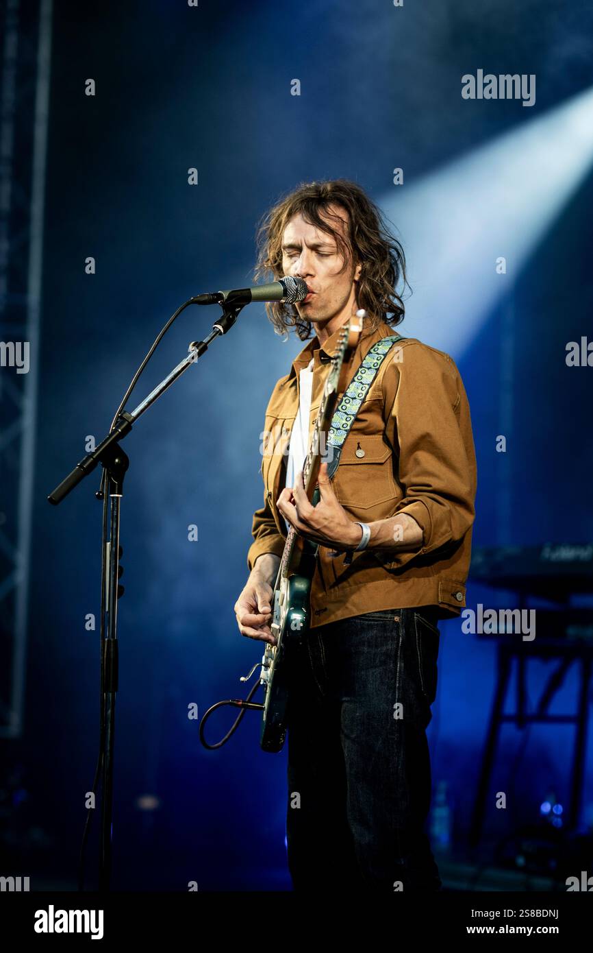 Carl Emil Petersen dal vivo in concerto al GrimFest, Aarhus, Danimarca Foto Stock