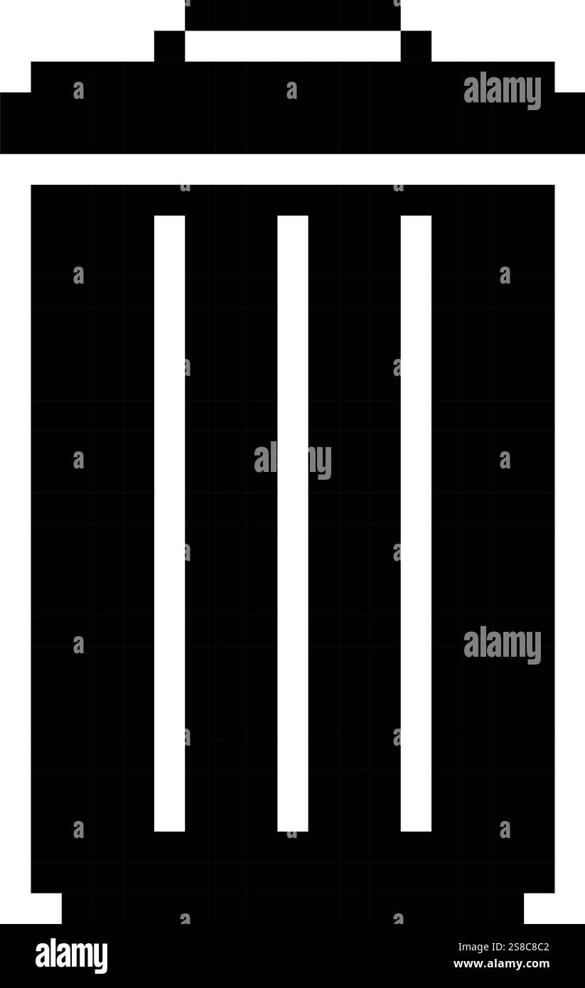 Icona dei pixel del cestino grafica semplice dei pixel desiderati Illustrazione Vettoriale