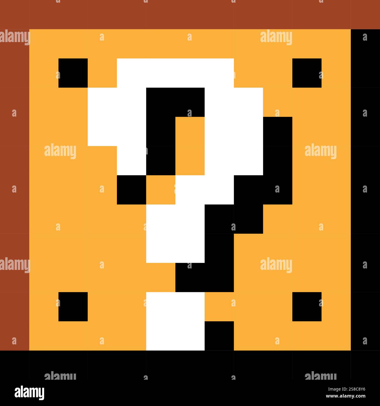 Video game pixel Brick wall con domanda Illustrazione Vettoriale Video game pixel Brick wall con domanda Illustrazione Vettoriale