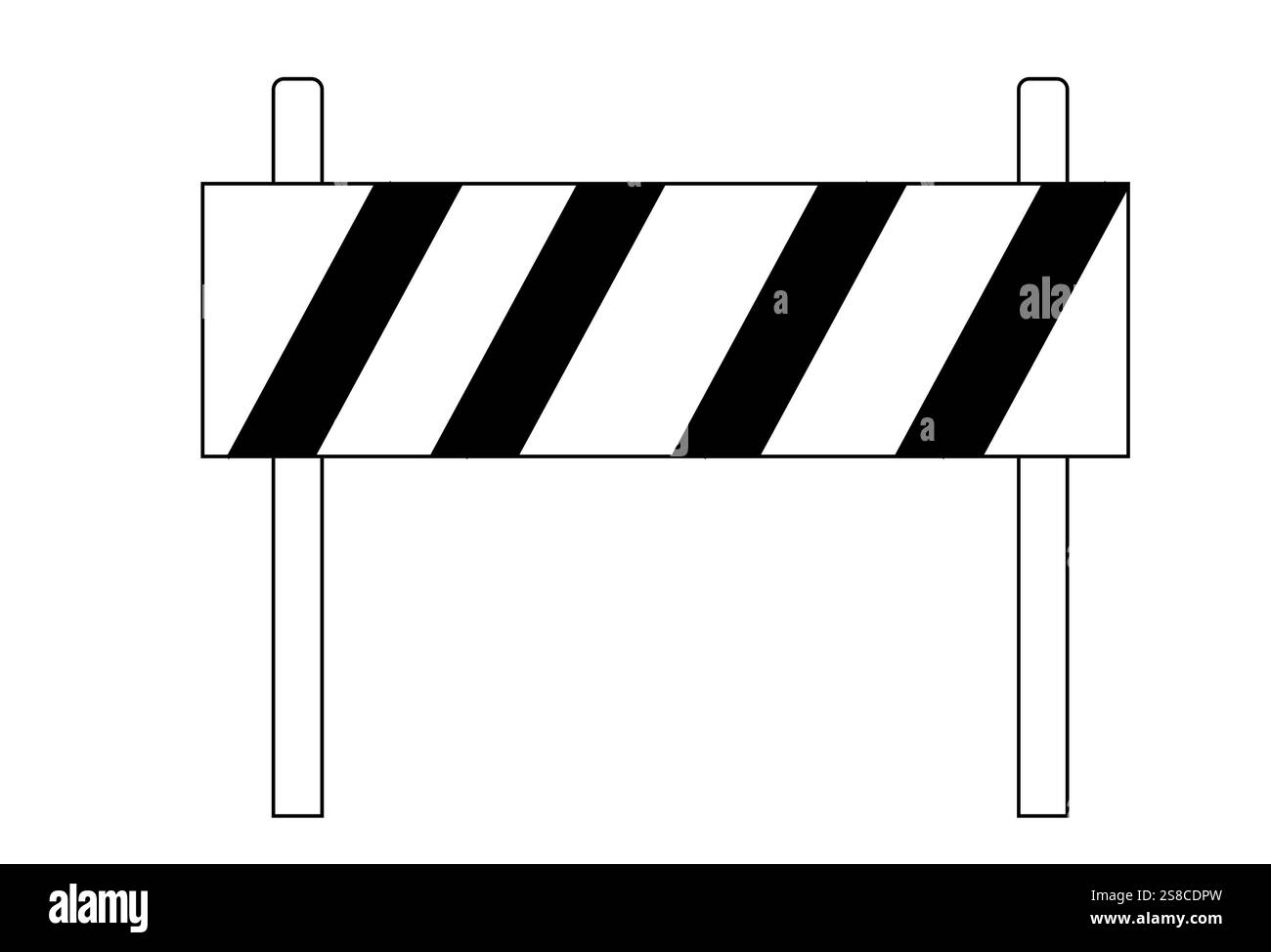 Cartello di blocco stradale, icona di protezione, simbolo. Recinzione di confine, equipaggiamento. sistema di sicurezza. Barriera stradale. Illustrazione vettoriale Illustrazione Vettoriale