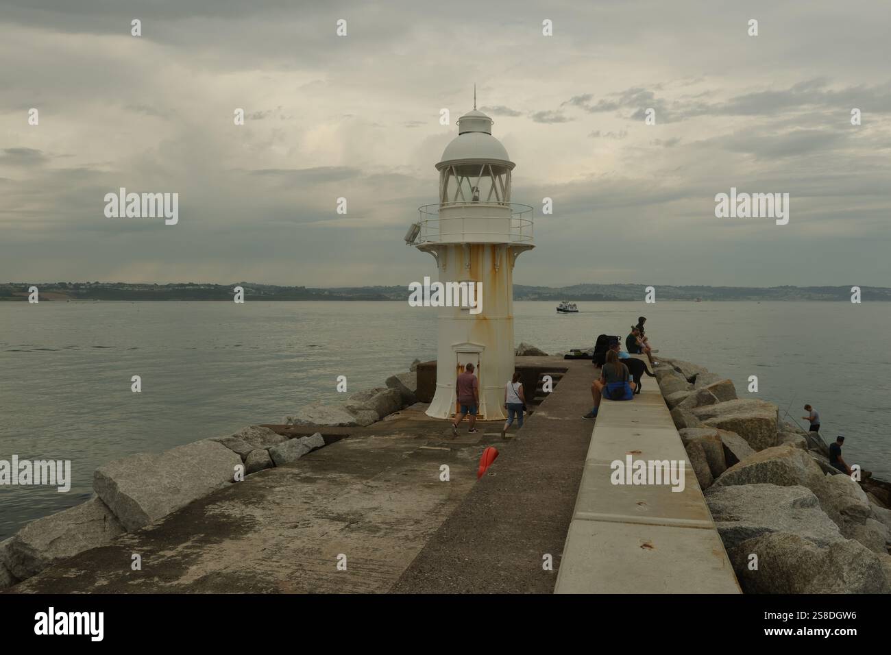 Brixham faro del porto Foto Stock