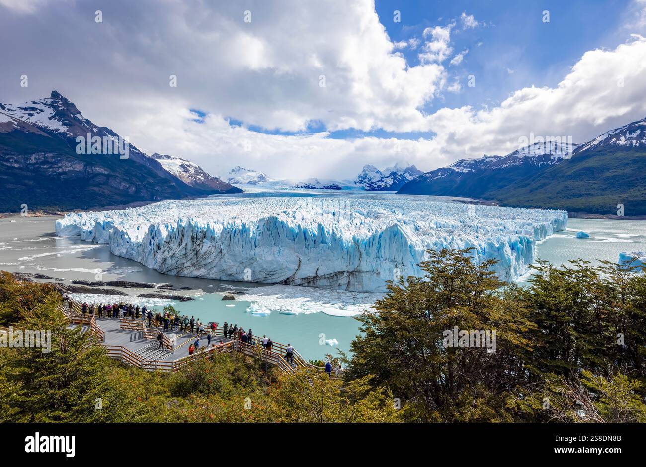 Il capolinea del ghiacciaio Perito Moreno, nel Parco Nazionale Los Glaciares, Argentina Foto Stock