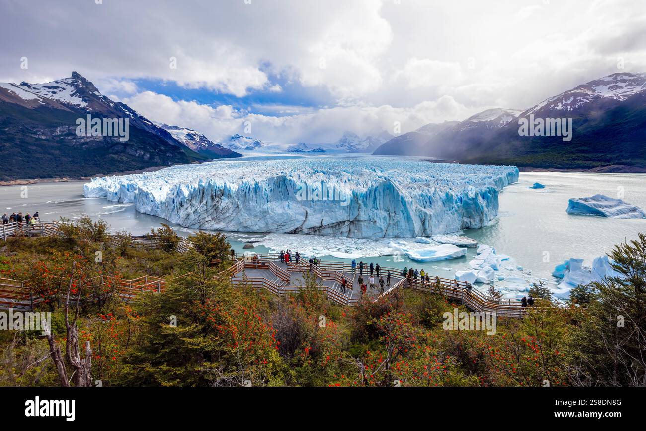 Il capolinea del ghiacciaio Perito Moreno, nel Parco Nazionale Los Glaciares, Argentina Foto Stock