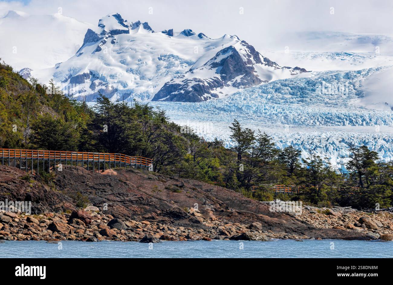 Il capolinea del ghiacciaio Perito Moreno, nel Parco Nazionale Los Glaciares, Argentina Foto Stock