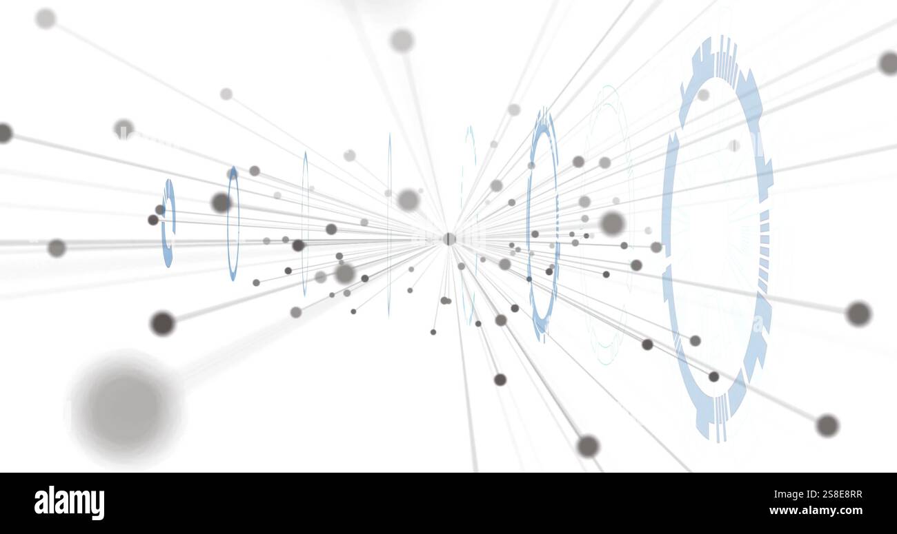 Immagine della rete di connessioni tramite scansione degli oscilloscopi Foto Stock Immagine della rete di connessioni tramite scansione degli oscilloscopi Foto Stock