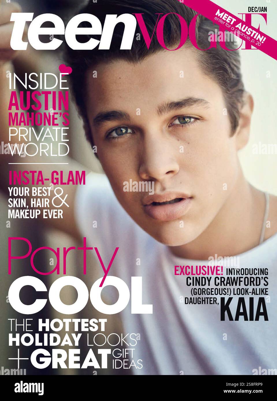 2014-2015 gennaio copertina di Teen Vogue Magazine con Austin Mahone Foto Stock