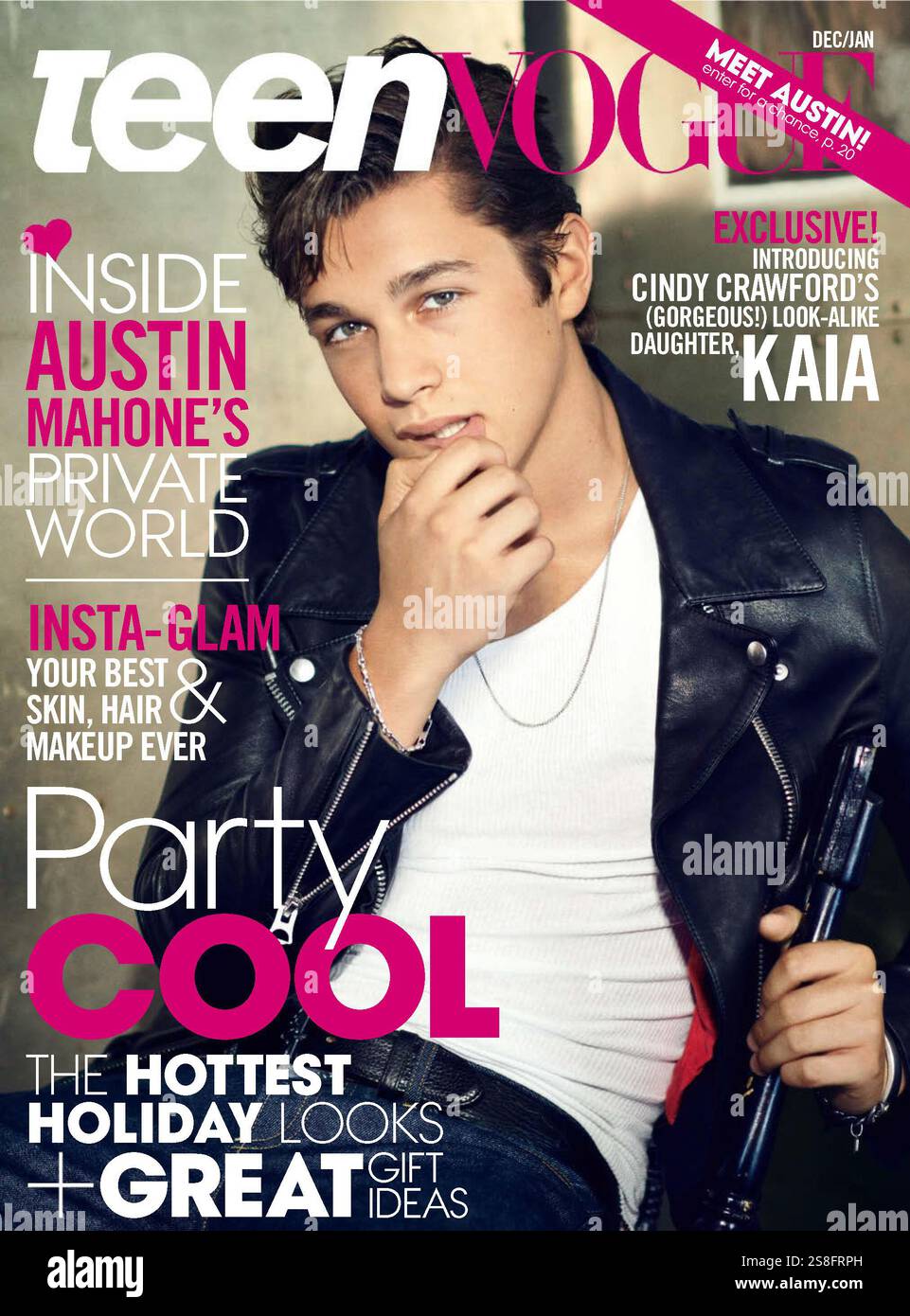 2014-2015 gennaio copertina di Teen Vogue Magazine con Austin Mahone Foto Stock