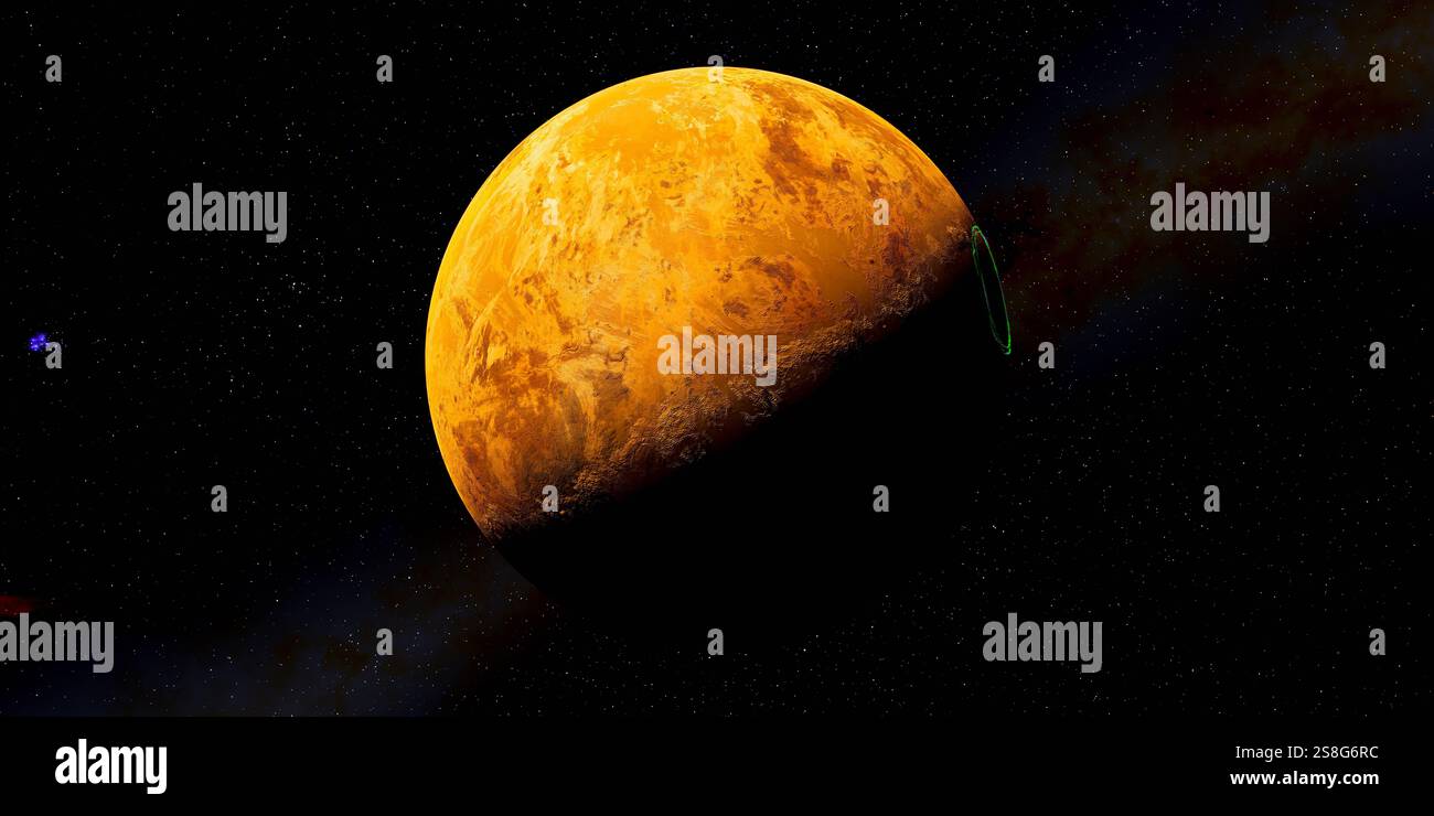 Proxima Centauri b, noto anche come Alpha Centauri CB, è un esopianeta che orbita all'interno della zona abitabile della stella nana rossa Proxima Centauri. Foto Stock