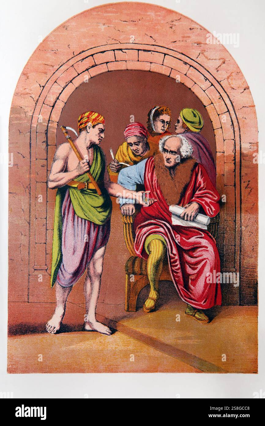 Parabola dei laburisti nel vigneto dell'Antica Ottocento la National Illustrated Family Bible - la Sacra Bibbia con commenti di Scott A. Foto Stock