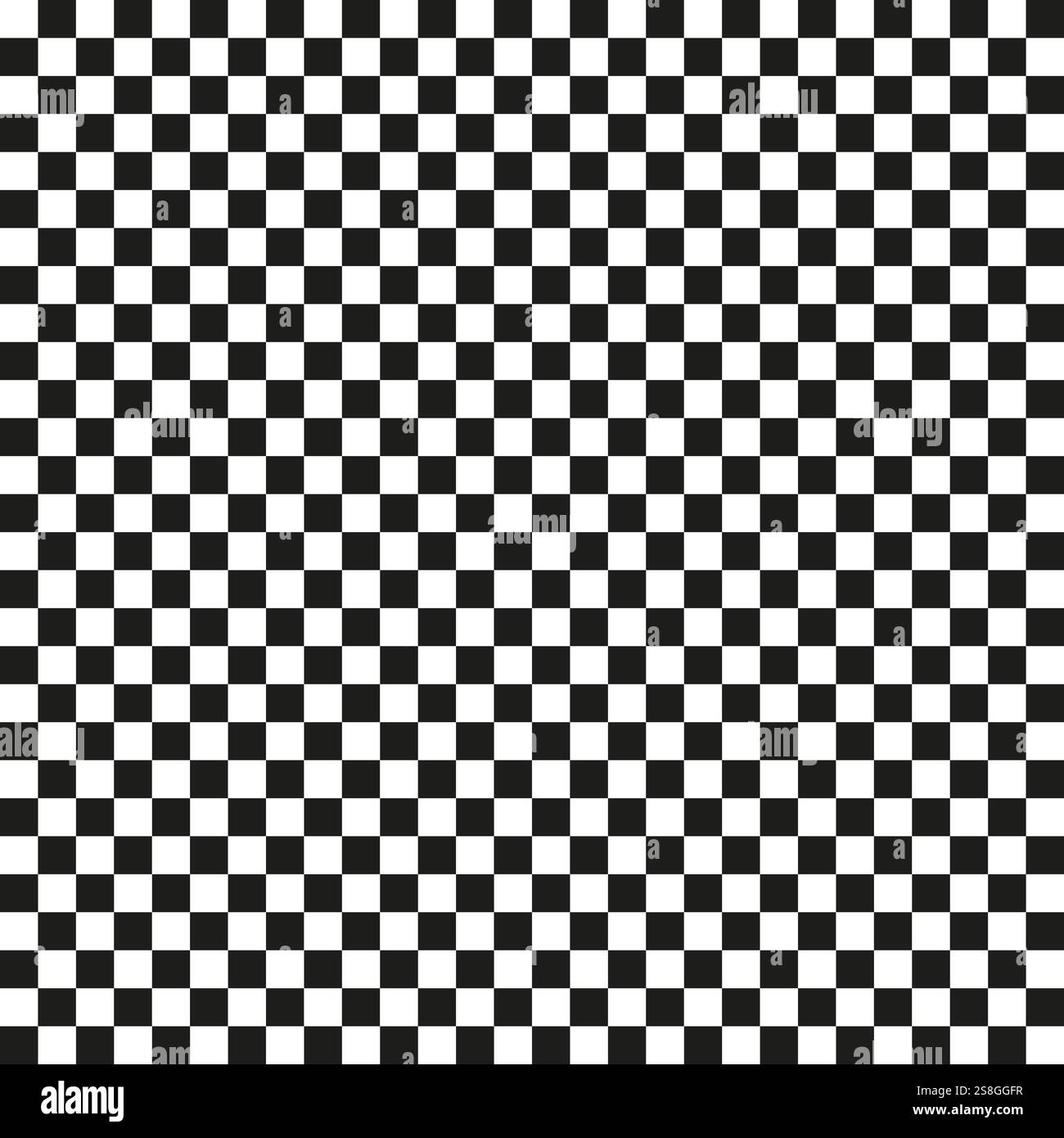 Icona a scacchiera. Griglia bianca e nera. Design astratto geometrico. Contorno vettoriale semplice. Illustrazione Vettoriale