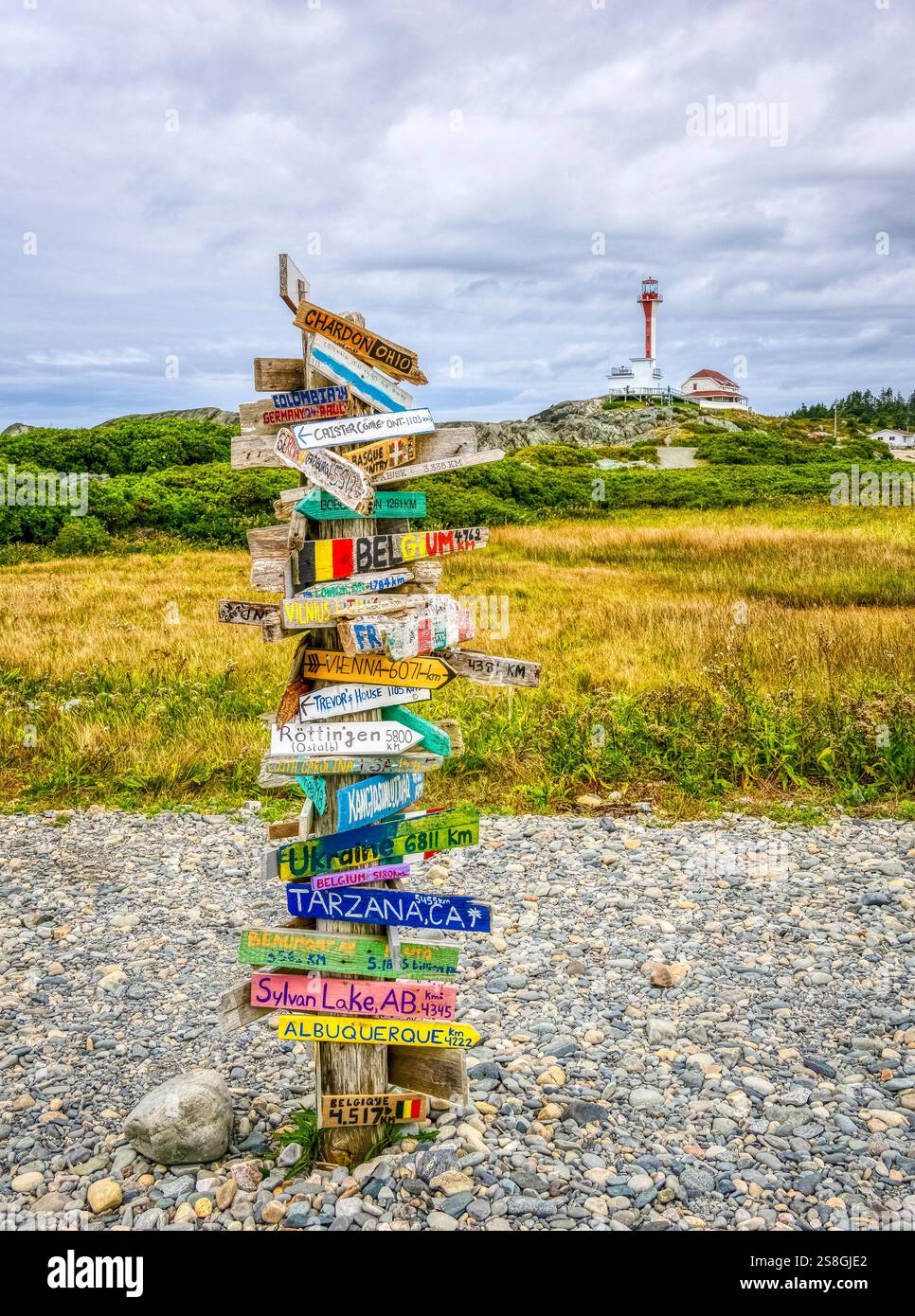 Cor lightstation è nota anche come Apple Core Light all'ingresso del porto di Yarmouth sulla costa sud-occidentale della nuova Scozia Foto Stock