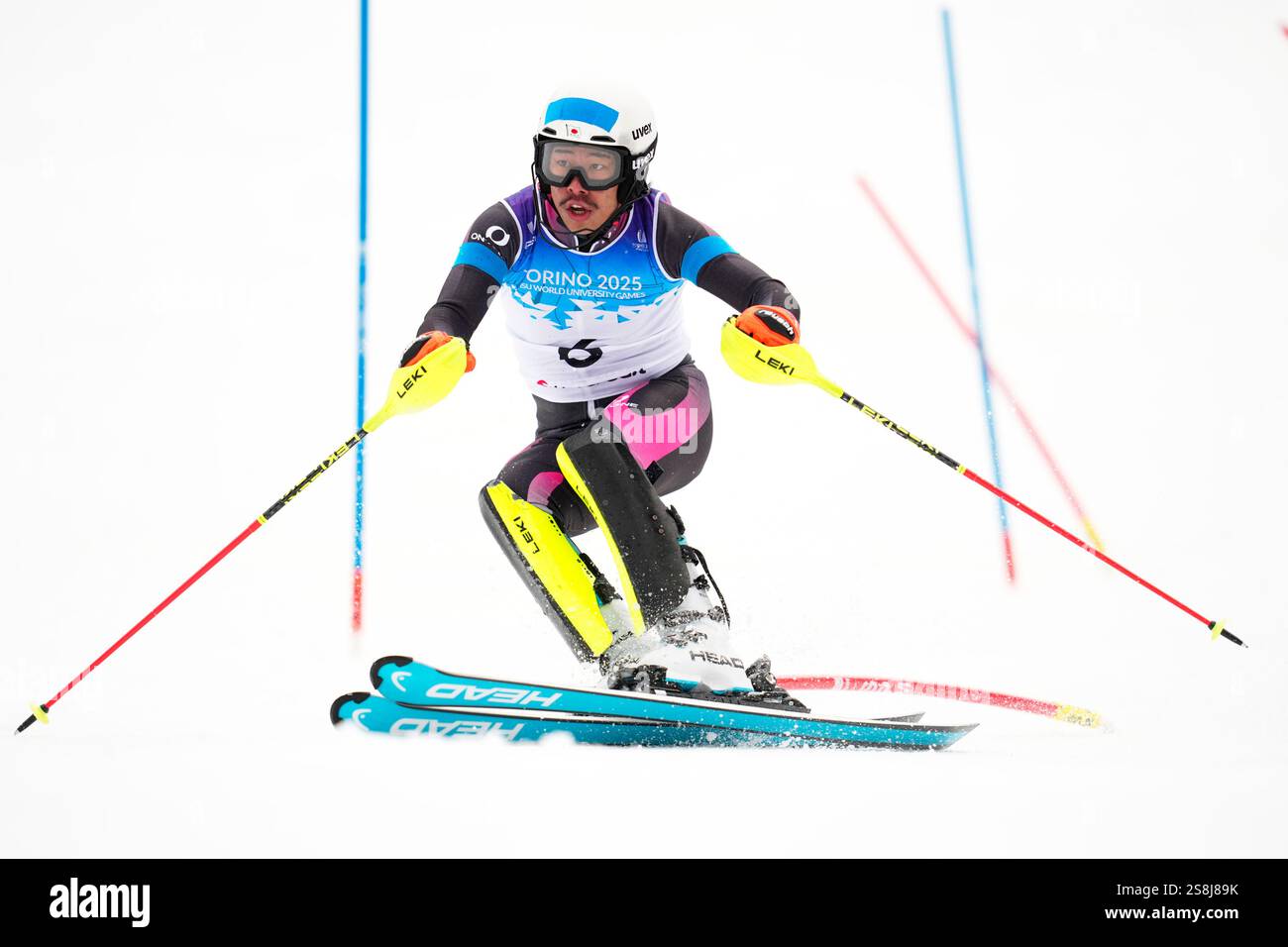 Bardonecchia, Italia. 22 gennaio 2025. Takayuki Koyama (JPN) Sci Alpino : Torino 2025 FISU World University Games Winter Men's Slalom Final alle piste di Melezet a Bardonecchia, Italia . Crediti: AFLO SPORT/Alamy Live News Foto Stock