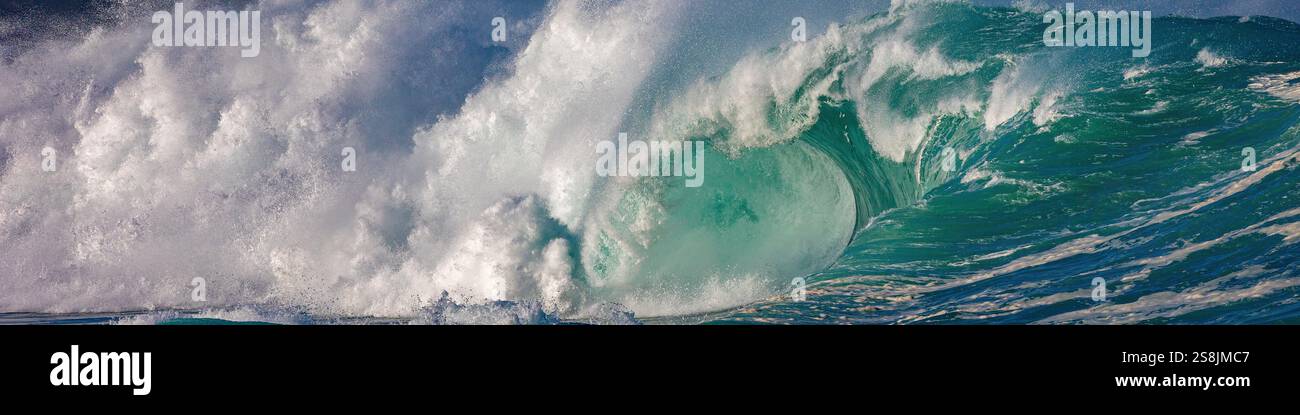 Onde di rottura dell'Oceano Pacifico, Hawaii, USA Foto Stock