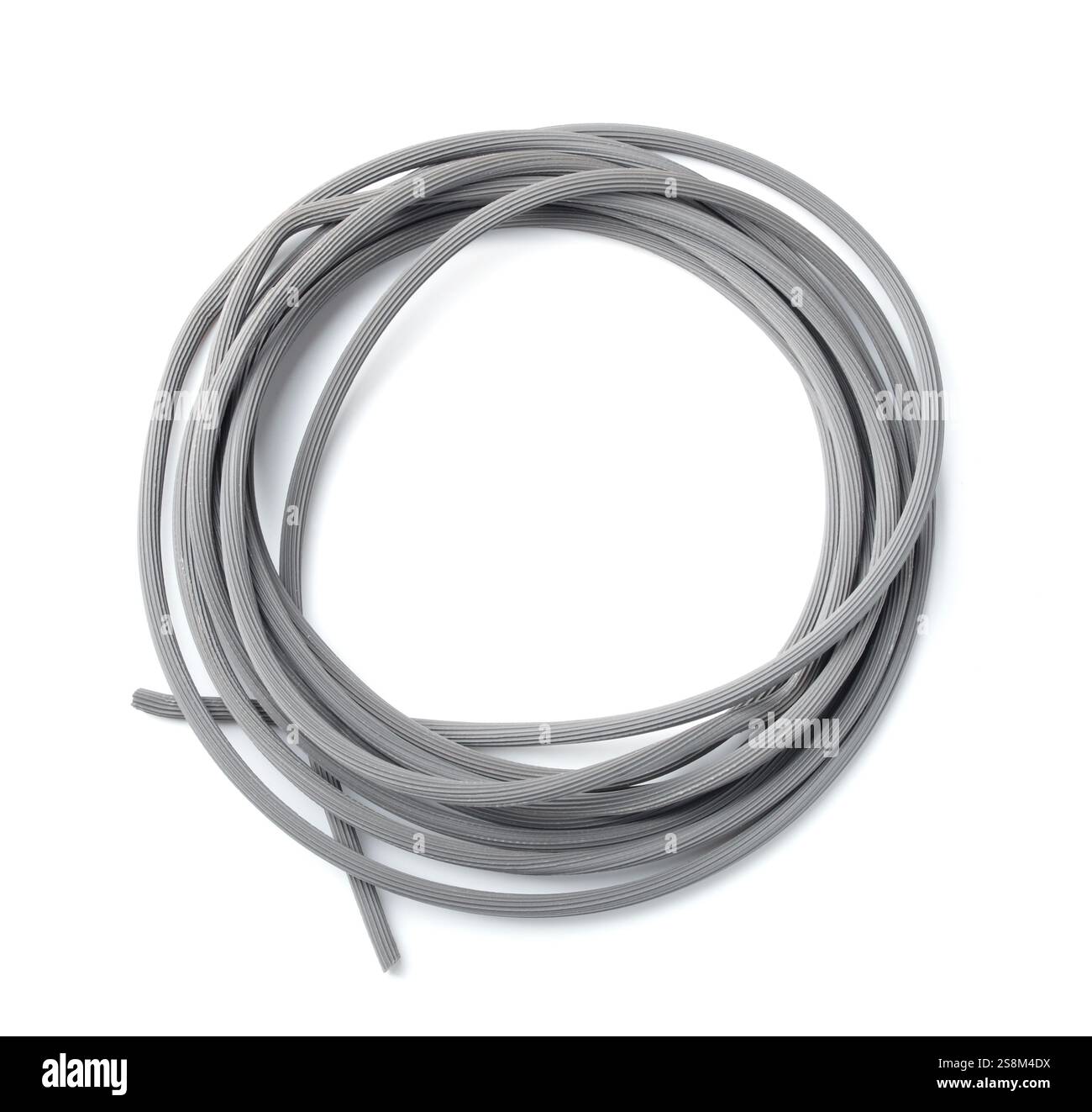 Vista dall'alto della guarnizione isolante in gomma isolata su bianco Foto Stock