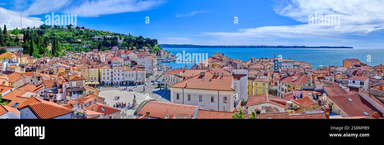 Villaggio di Pirano, Slovenia Foto Stock
