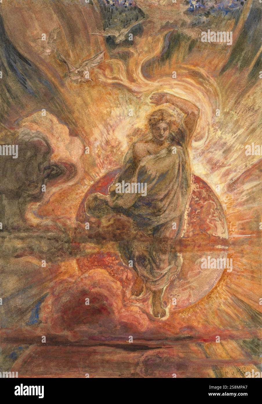 Henry John Stock - e vidi un angelo in piedi al sole (Rev. 19-17) - 1910 Foto Stock