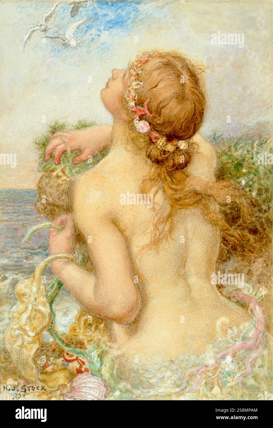 Henry John Stock - Sirenetta che sorge dal mare - 1930 Foto Stock