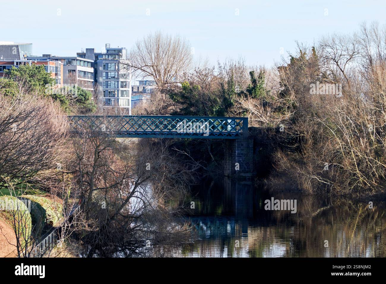 ponte ferroviario di liffey sul fiume liffey islandbridge dublino, repubblica d'irlanda Foto Stock