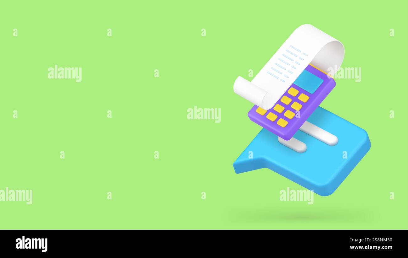 Illustrazione vettoriale dello spazio di copia banner dell'applicazione bancaria per messaggi di pagamento riusciti. Pagamento finanziario notifica completa con ricevuta terminale POS in Illustrazione Vettoriale