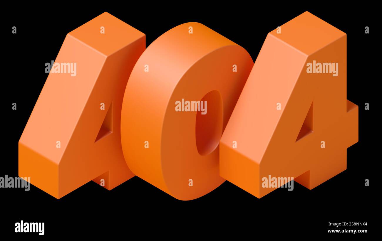Pagina non trovata. HTTP 404. Errore. illustrazione 3d. Foto Stock