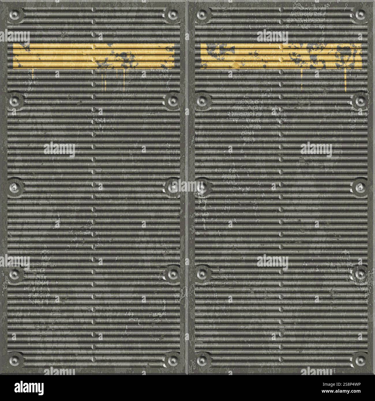 Illustrazione di uno sfondo in metallo arrugginito senza cuciture Foto Stock