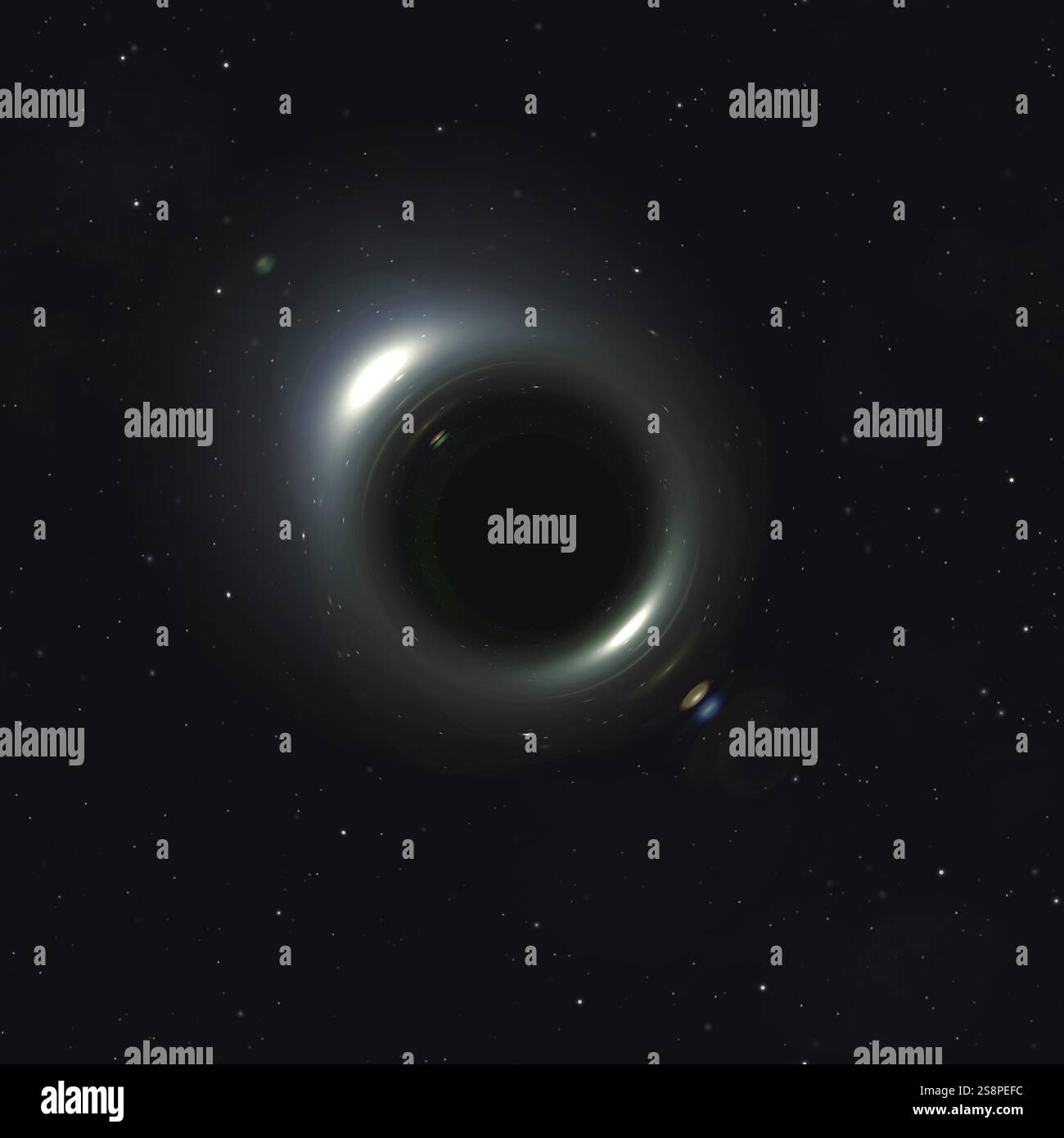 Un'illustrazione di una singolarità nello spazio Foto Stock