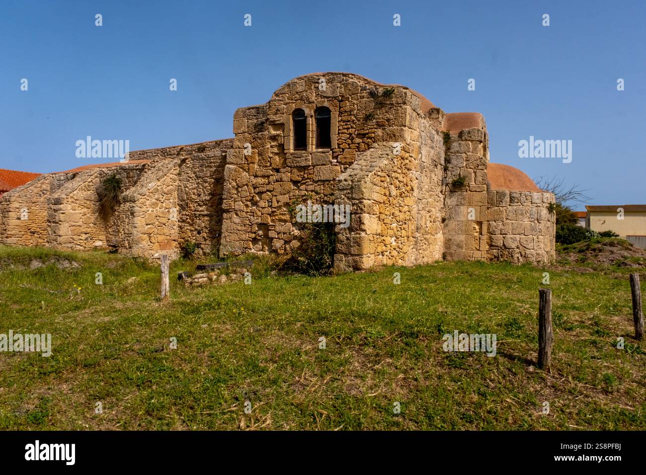 Chiesa di San Giovanni di Sinis, Kirche und kulturelles Denkmal, Cabras, Europa, Provinz Oristano, Italien Foto Stock