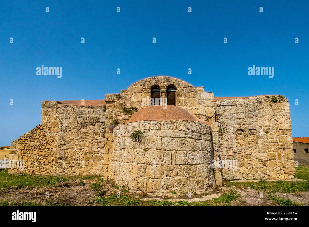 Chiesa di San Giovanni di Sinis, Kirche und kulturelles Denkmal, Cabras, Europa, Provinz Oristano, Italien Foto Stock