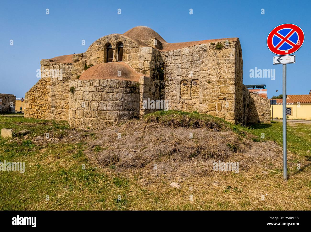 Chiesa di San Giovanni di Sinis, Kirche und kulturelles Denkmal, Cabras, Europa, Provinz Oristano, Italien Foto Stock