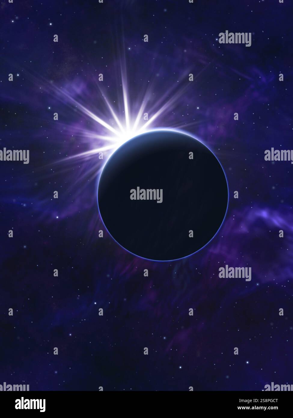 Un'illustrazione di un'arte spaziale fantascientifica Foto Stock