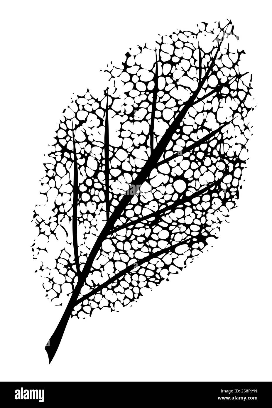 Un'illustrazione di una foglia morta simbolo di dolore Foto Stock