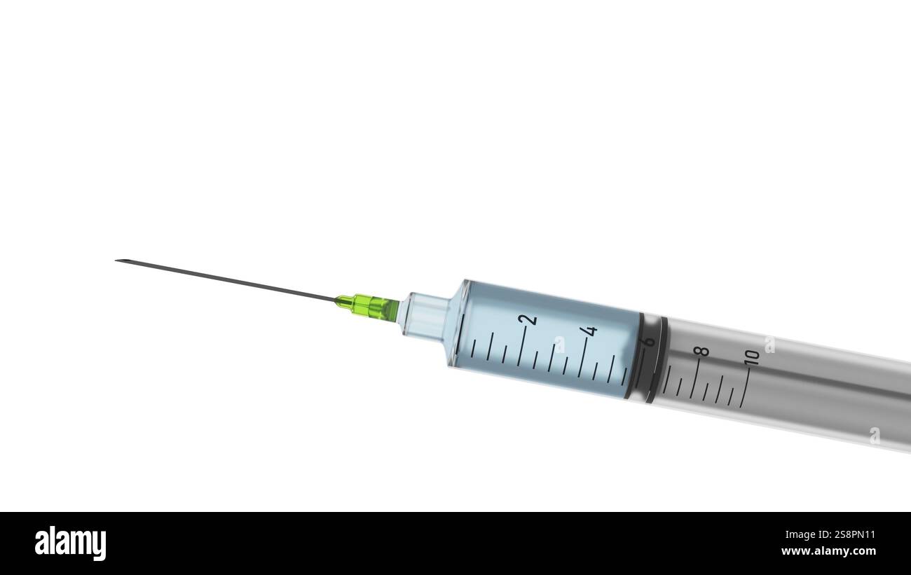 Siringa tipica con spazio di testo 3D illustrazione Foto Stock