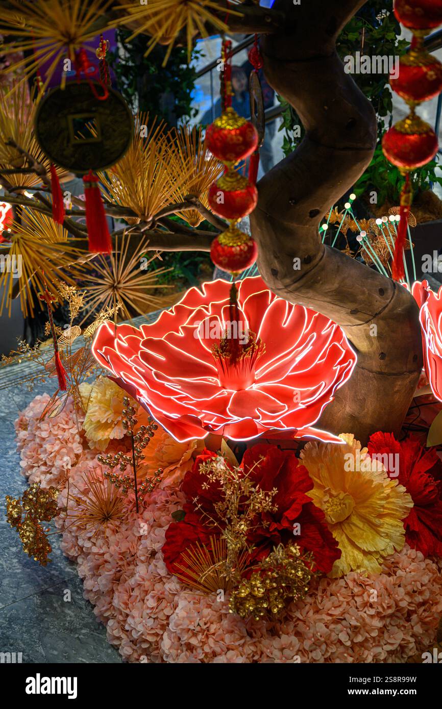 Festeggiamo il Capodanno cinese 2025 al centro commerciale TRX The Exchange di Kuala Lumpur, Malesia Foto Stock