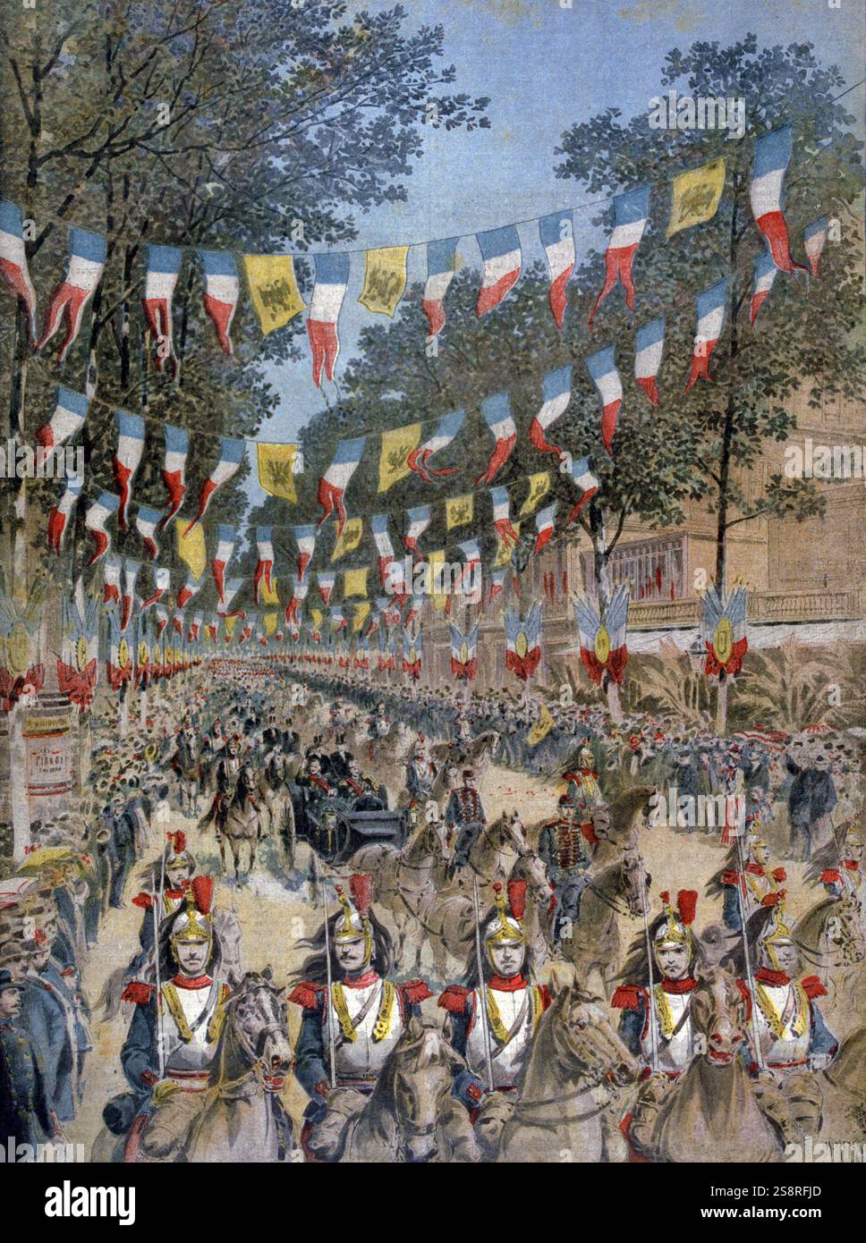 Visita da Nicholas Romanov (Tsarevich) Più tardi lo Zar di Russia, a Nizza Francia 1892 Foto Stock