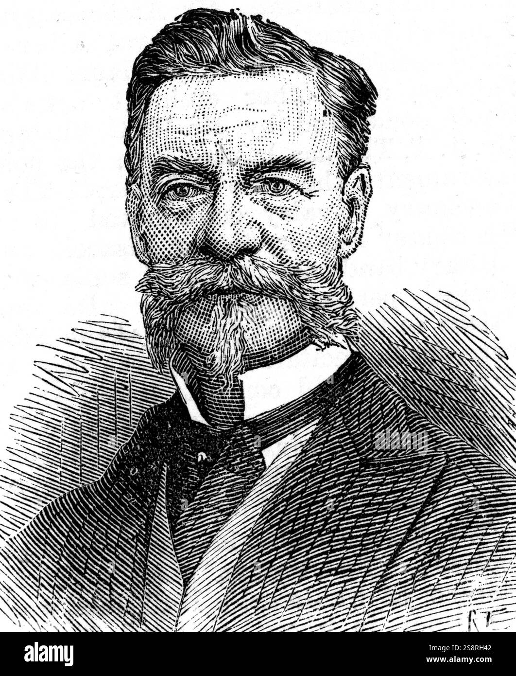 Ritratto di Sir Richard Tempio, 1° Baronet (1826-1902) un amministratore in India britannica e di un uomo politico britannico. Datata del XIX secolo Foto Stock