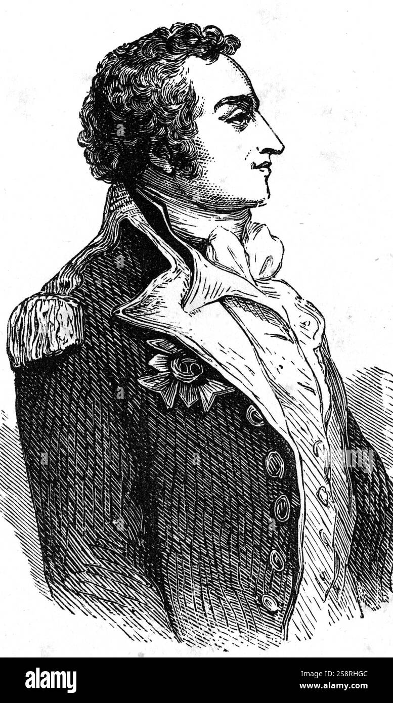 Ritratto di Sidney Smith (1764-1840) un British naval funzionario che ha servito in Americana e Francese guerre rivoluzionarie. Datata del XIX secolo Foto Stock