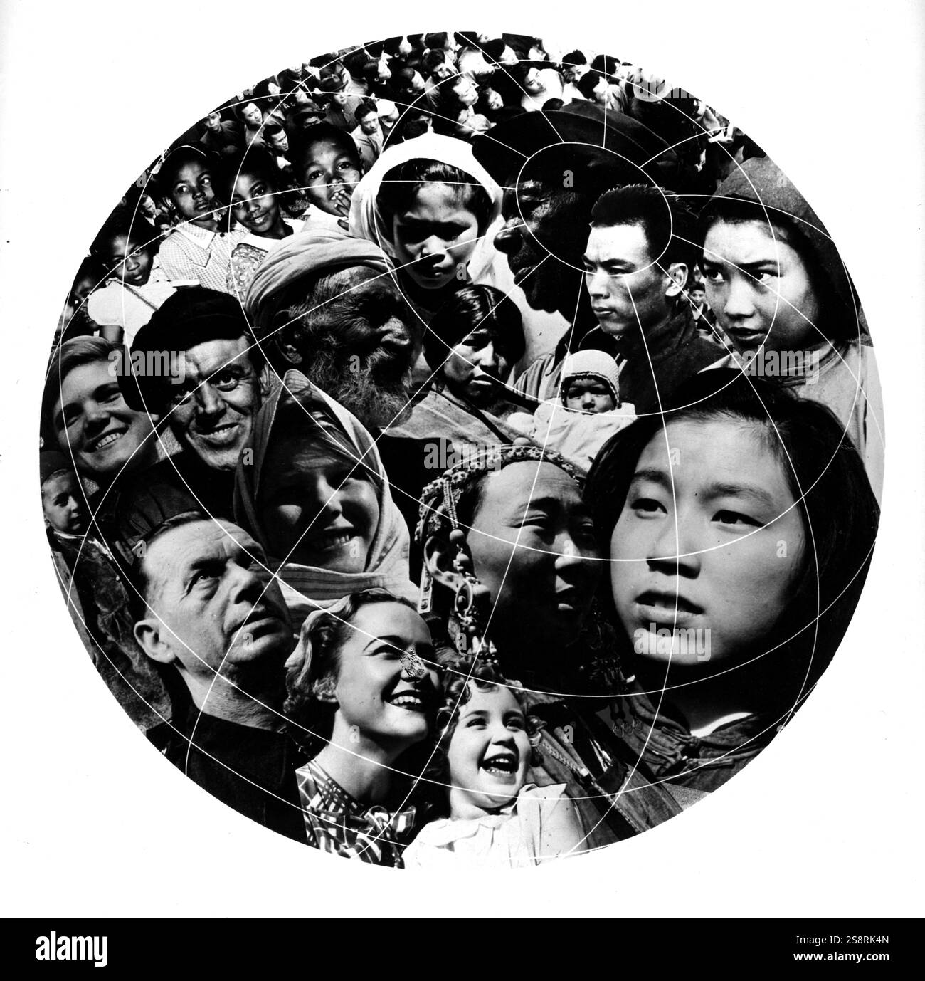 Fotografia montage simboleggianti le diverse razze del mondo. In data xx secolo Foto Stock