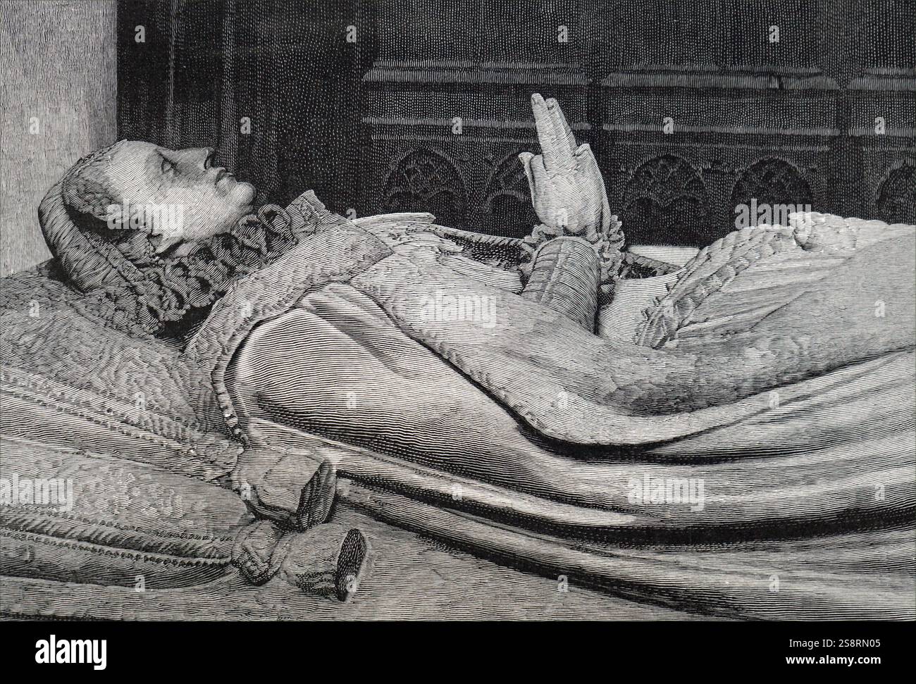 Incisione raffigurante l'effige di Maria Regina di Scozia. Maria, Regina di Scozia (1542-1587) noto anche come Maria Stuart o Maria, regnò sulla Scozia a partire da 1542-1567. Lei è stato trovato colpevole di cospirazione per assassinare la Regina Elisabetta I nel 1586 e fu decapitato il seguente anno. Datata xvi secolo Foto Stock