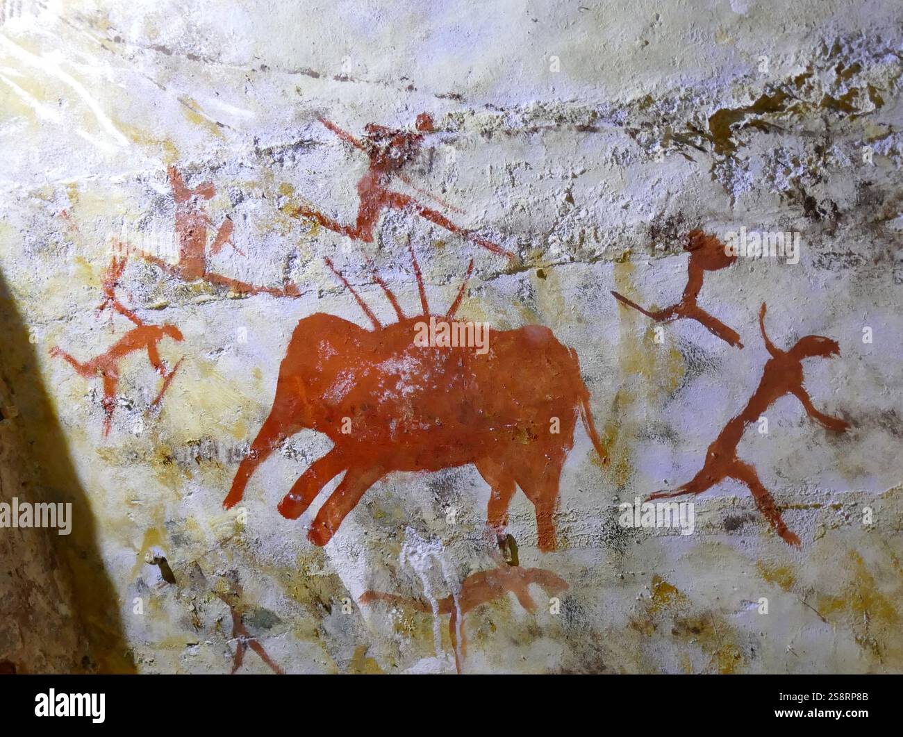Pittura rupestre trovata nella Grotta di Altamira, situato in Cantabria, Spagna, risalente al Paleolitico Superiore periodo. Foto Stock
