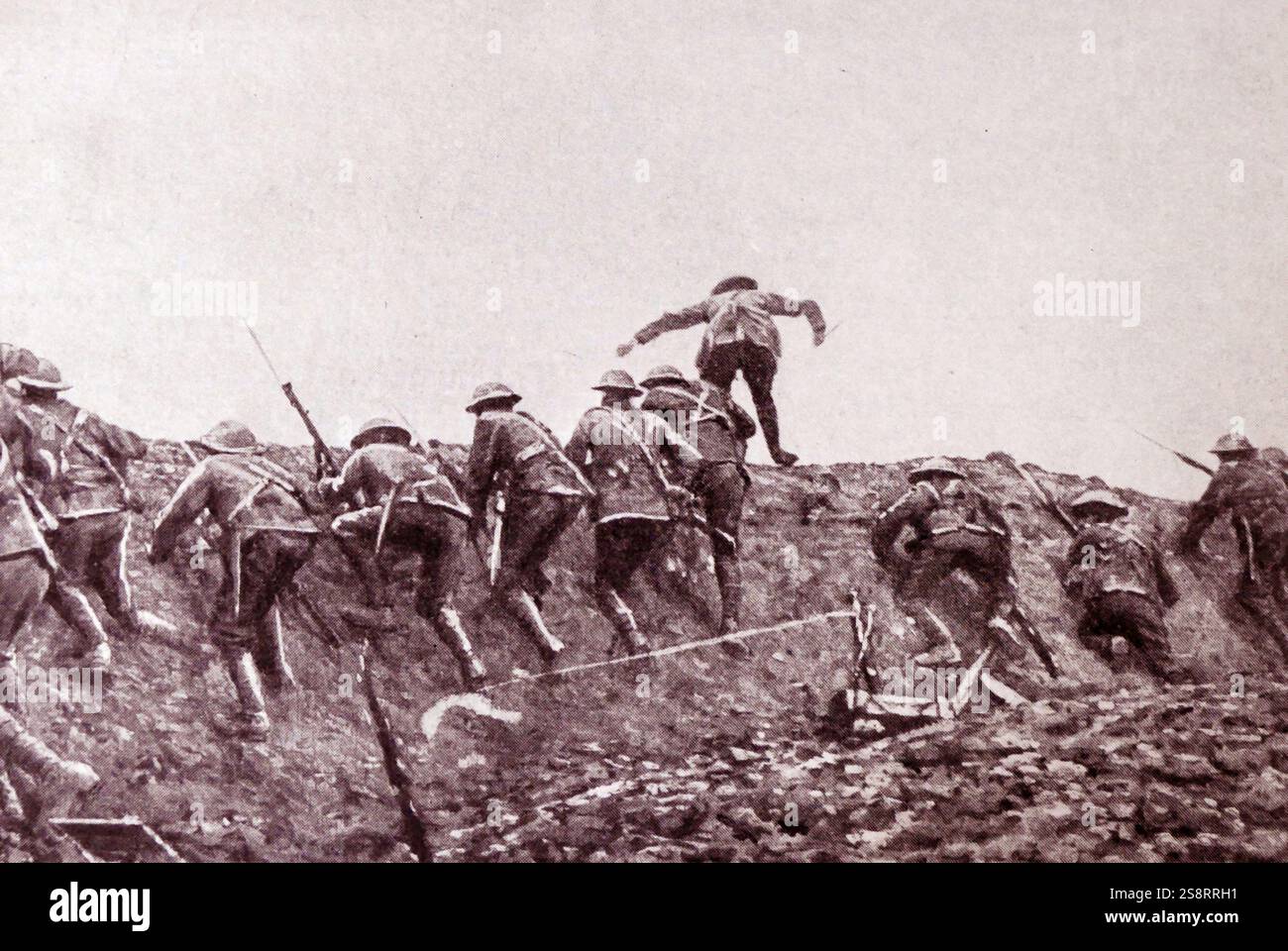 Zero ore sulla somme. La battaglia della somme, nota anche come offensiva somme, fu una battaglia della prima guerra mondiale combattuta dagli eserciti dell'Impero britannico e della terza Repubblica francese contro l'Impero tedesco. Si è giocato dal 1° luglio al 18 novembre 1916 su entrambi i lati del corso superiore della somme, un fiume francese. La battaglia aveva lo scopo di accelerare la vittoria degli Alleati. Più di tre milioni di uomini combatterono nella battaglia e un milione di uomini furono feriti o uccisi Foto Stock