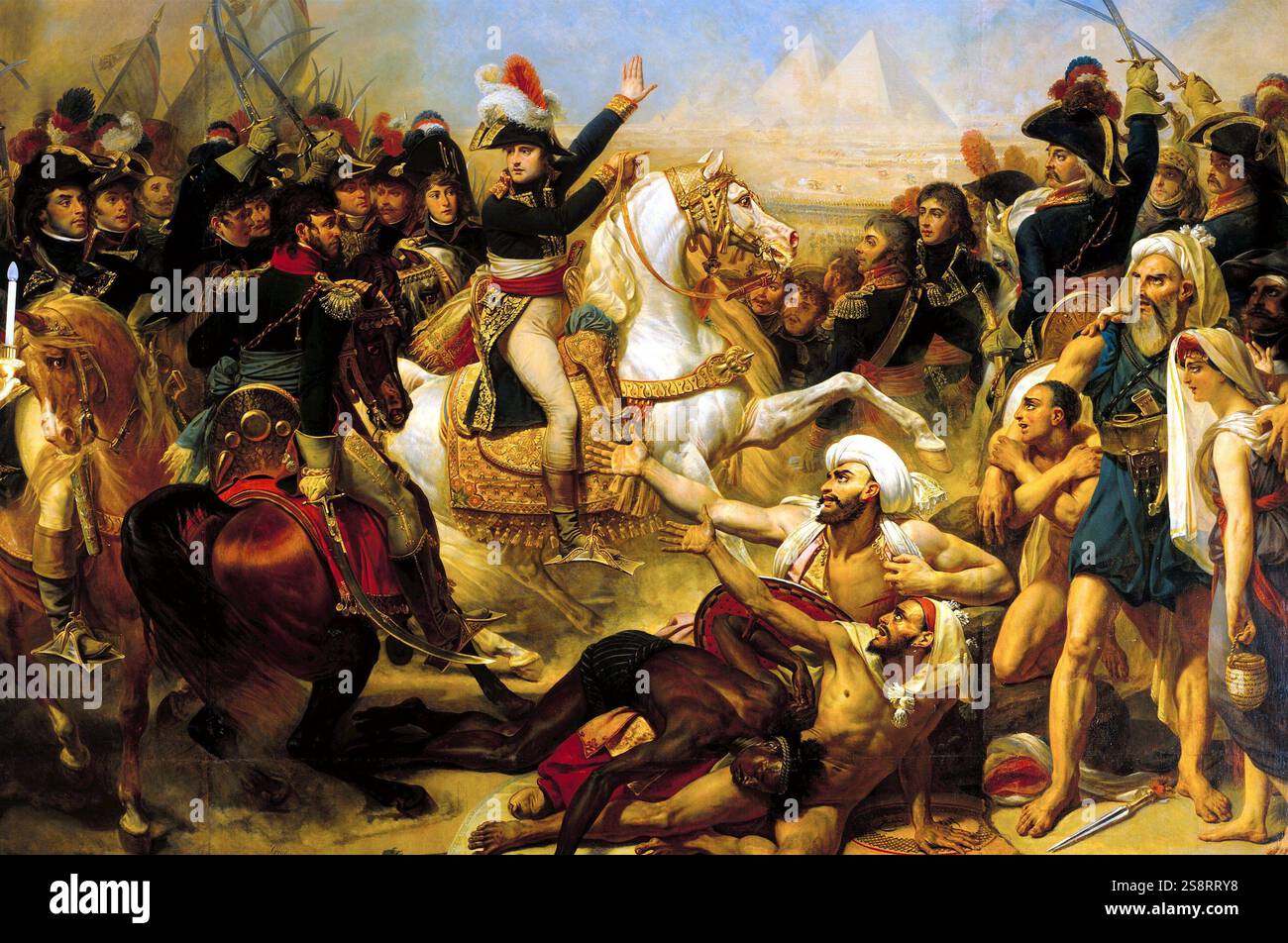 Antoine-Jean Gros French School Bonaparte molestando l'esercito francese prima della battaglia delle Piramidi (21 luglio 1798) 1810 olio su tela (3,89 x 5,13) Versailles, musée National du Château Foto Stock