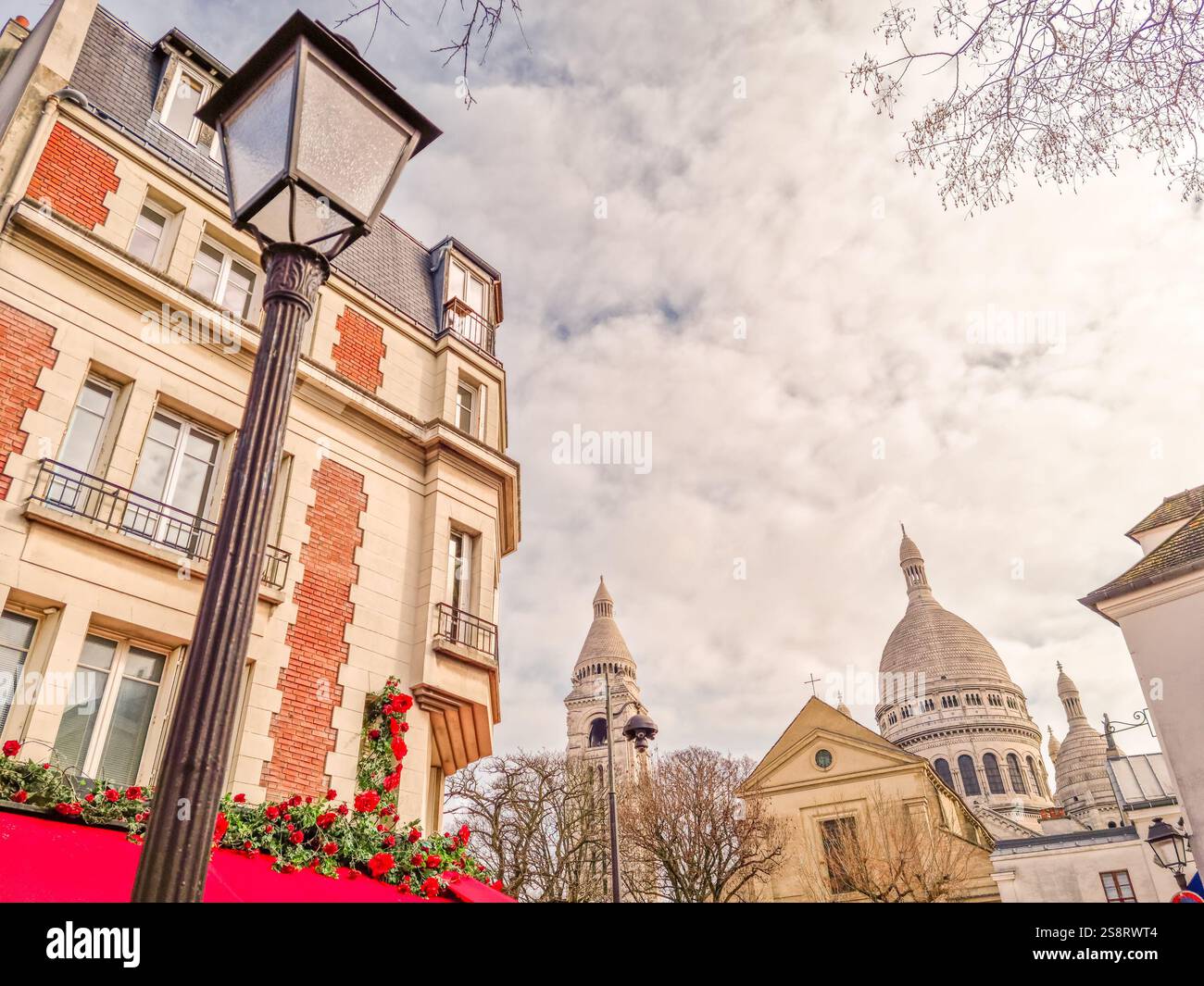 Strade di Montmartre a Parigi, Francia Foto Stock