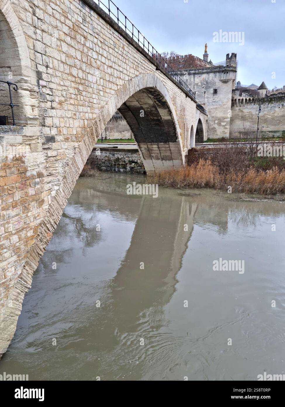 Vista sul ponte di Avignone, nel sud della Francia Foto Stock